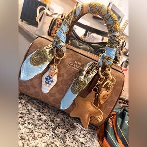 COACH Signature Rowan Satchel Bag (Charms Included)